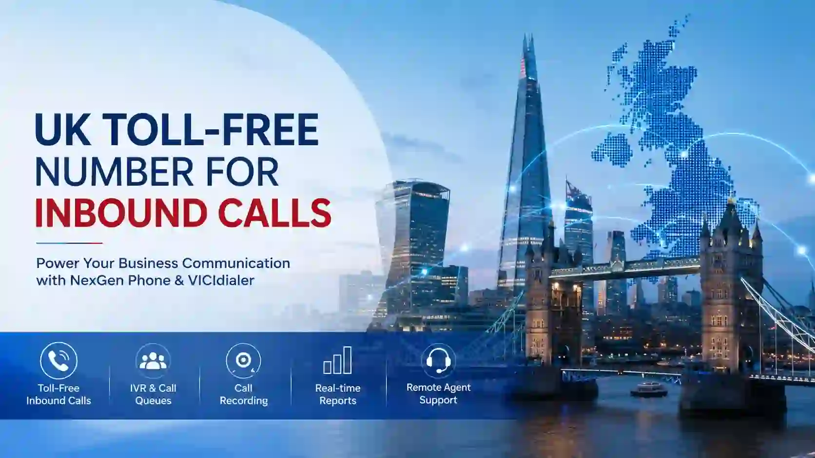 UK toll-free number inbound call routing through NexGen Phone and VICIdialer